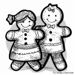 Gingerbread Man and Woman Coloring Pages 2