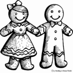 Gingerbread Man and Woman Coloring Pages 4