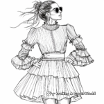 Glamorous High Fashion Outfit Coloring Pages 1