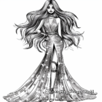 Glamorous High Fashion Outfit Coloring Pages 2