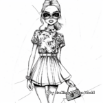 Glamorous High Fashion Outfit Coloring Pages 4
