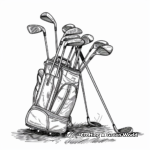 Golf Bag Full of Clubs Coloring Pages 4