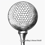 Golf Ball on Tee Coloring Sheets 1