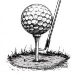 Golf Ball on Tee Coloring Sheets 2