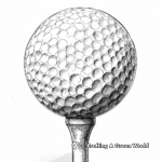 Golf Ball on Tee Coloring Sheets 4