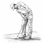 Golfer in Action: Course-Scene Coloring Pages 4