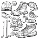 Golfing Gear: Golf Shoes, Hat and Gloves Coloring Pages 3