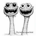 Goofy Two-Headed Monster Coloring Pages 1
