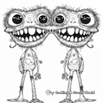 Goofy Two-Headed Monster Coloring Pages 3