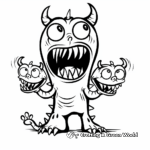 Goofy Two-Headed Monster Coloring Pages 4