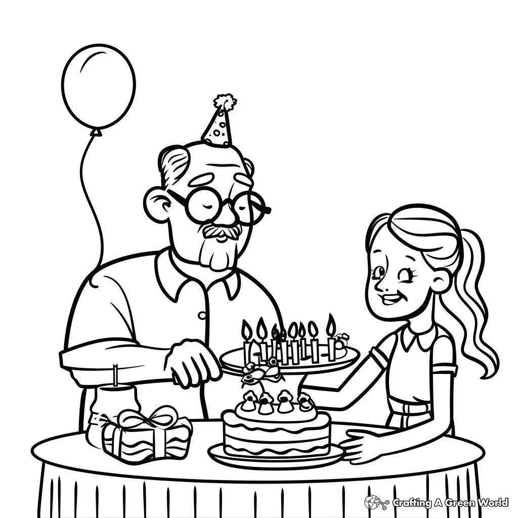 Happy Birthday Grandpa Coloring Pages Free Printable 