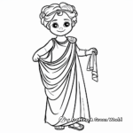 Diosa griega en toga Páginas para colorear 4