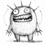 Grinning Spike-backed Monster Coloring Pages 3