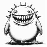 Grinning Spike-backed Monster Coloring Pages 4