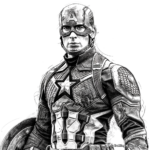 Gritty Captain America Coloring Pages 1