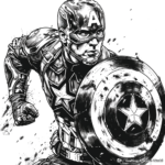 Gritty Captain America Coloring Pages 3