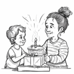 Happy Birthday Auntie: Present Opening Scene Coloring Pages 3