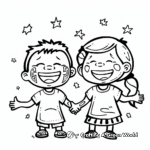 Happy Face Paint Kids at Carnival Coloring Pages 1