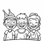 Happy Face Paint Kids at Carnival Coloring Pages 2