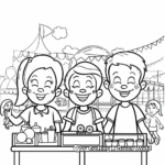Happy Face Paint Kids at Carnival Coloring Pages 4