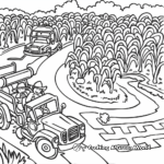 Hayrides and Corn Mazes: Fall Coloring Pages 1