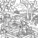 Hayrides and Corn Mazes: Fall Coloring Pages 2
