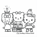 Hello Kitty and Friends Christmas Celebration Coloring Pages 1