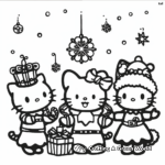 Hello Kitty and Friends Christmas Celebration Coloring Pages 2