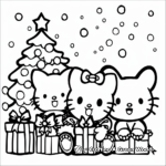 Hello Kitty and Friends Christmas Celebration Coloring Pages 3