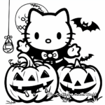 Hello Kitty and Ghouls Night Out Coloring Pages 4