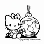 Hello Kitty Christmas Ornament Coloring Pages 1