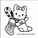 Hello Kitty Christmas Stocking Coloring Pages 1