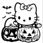 Hello Kitty Dressing Up as Famous Halloween Characters Coloring Pages 3