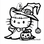 Hello Kitty Dressing Up as Famous Halloween Characters Coloring Pages 4