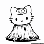 Hello Kitty Ghost Costume Coloring Pages 1