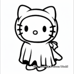 Hello Kitty Ghost Costume Coloring Pages 2