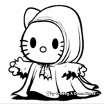 Hello Kitty Ghost Costume Coloring Pages 3