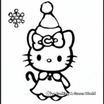 Hello Kitty in a Christmas Hat Coloring Pages 1