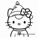 Hello Kitty in a Christmas Hat Coloring Pages 2