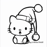 Hello Kitty in a Christmas Hat Coloring Pages 3