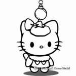 Hello Kitty in a Christmas Hat Coloring Pages 4