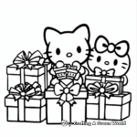 Hello Kitty Surround by Christmas Gift Coloring Pages 1