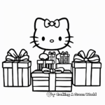 Hello Kitty Surround by Christmas Gift Coloring Pages 2