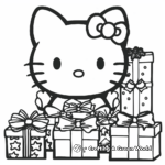 Hello Kitty Surround by Christmas Gift Coloring Pages 3