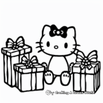 Hello Kitty Surround by Christmas Gift Coloring Pages 4