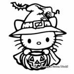 Hello Kitty's Halloween Party Coloring Pages 2
