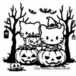 Hello Kitty's Halloween Party Coloring Pages 3