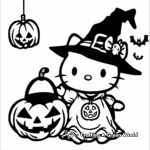Hello Kitty's Halloween Party Coloring Pages 4