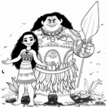 High-Detailed Moana Coloring Pages for Adults 2