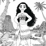 High-Detailed Moana Coloring Pages for Adults 3